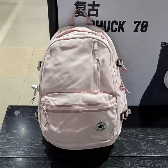 Authentic Converse Light Cherry Pink Large-Capacity Backpack Student School Bag Ua5797-Aiu