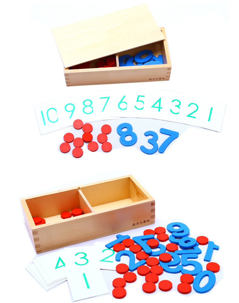 Montessori giảng dạy số liệu và chip thiết bị gia đình tính toán toán học Mont Montori giáo dục sớm đồ chơi giáo dục 3 tuổi - Đồ chơi giáo dục sớm / robot đồ chơi giành cho bé