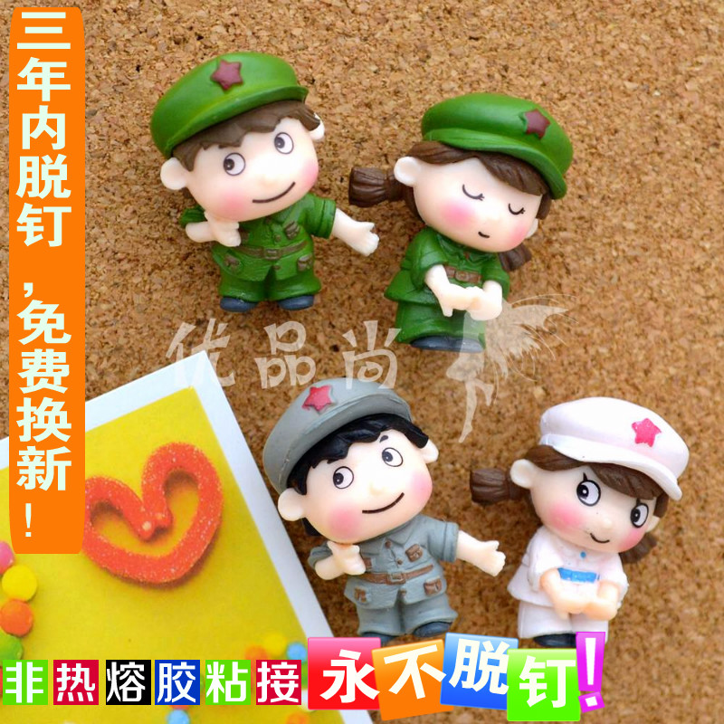4 4 models of 4-grain solid-soldier-brother-in-arms according to nail-of-work color nail creative cork big head figure nail wall-wall nail