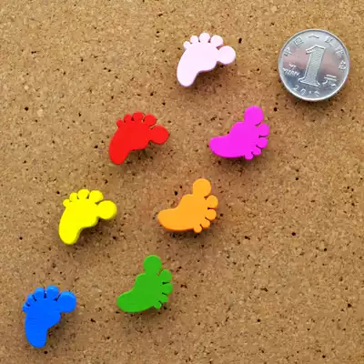 7 colors 7 pieces of wooden feet painting creative I-shaped photo cork board pushpin press nail decorative tack color nail