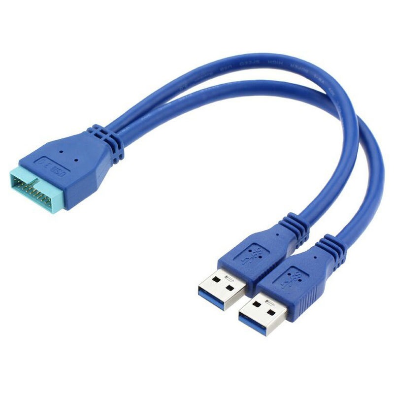 Motherboard 20pin to usb3 0 19 pin male to USB3 0 double male adapter 20pin to 2 male