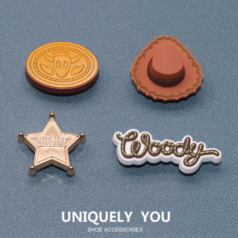 New Crocs Shoe Accessories, Shoe Charms Compatible with Crocs Shoes, Decorative Accessories, 3D Toy Story Woody Cowboy