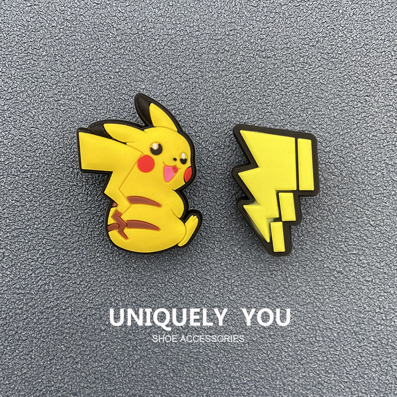 New Accessories Compatible with Crocs Clogs, Shoe Charms, DIY Pikachu Lightning Series New Accessories Compatible with Crocs Clogs, Shoe Charms, DIY Pikachu Lightning Series