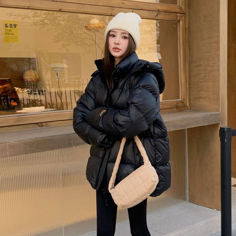 2025 High-End Luxury Black and Gold Short down Jacket for Men and Women, Thickened and Warm, with Detachable Hood, White Duck down Couple's Coat