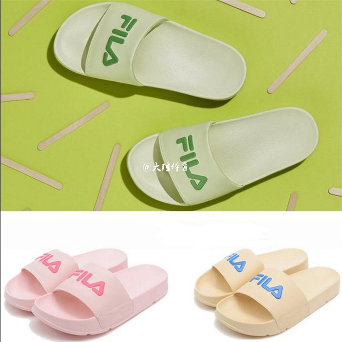 [Korea fila] 17 mùa hè dễ thương trái cây màu kem kem phụ nữ logo thể thao F1SDZ0005 / 04 dép đi trong nhà
