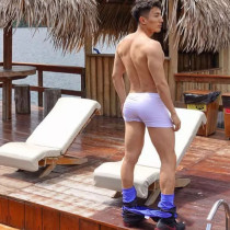 (Three pack)mens ice silk incognito underwear Ultra-thin breathable boxer shorts Sexy transparent large size solid color boxers