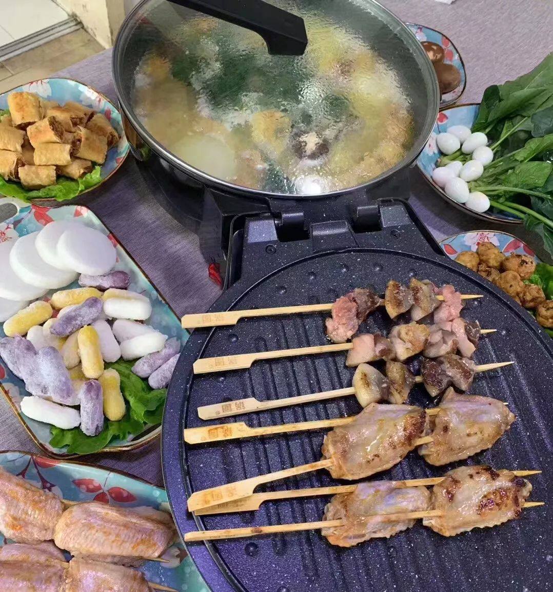 Плиты 电饼铛加深加大电饼锅涮烤一体锅悬浮式电饼铛可煎可烤可焖电饼铛