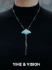 YIHE Yihe original design Ember Frost Moth, a good match for the literary niche, blue ceramic necklace, sweater chain