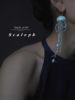 YIHE original design jellyfish sparkling personality ceramic crystal natural pearl long earrings