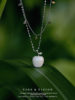 YIHE original design Apple Christmas daily versatile fresh summer fruit style ceramic titanium steel necklace