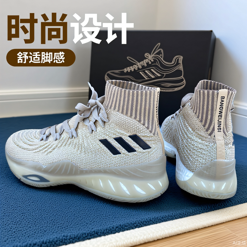 Basketball Shoes Wiggins Men's Ce2017 Sports Shoes Autumn and Winter High-Top Basketball Shoes New Practical White Sneakers