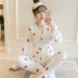 Mùa xuân và mùa thu Bộ đồ ngủ kimono của phụ nữ mùa hè cotton dài tay phần mỏng Bộ đồ dịch vụ tại nhà dễ thương của Nhật Bản có thể được mặc