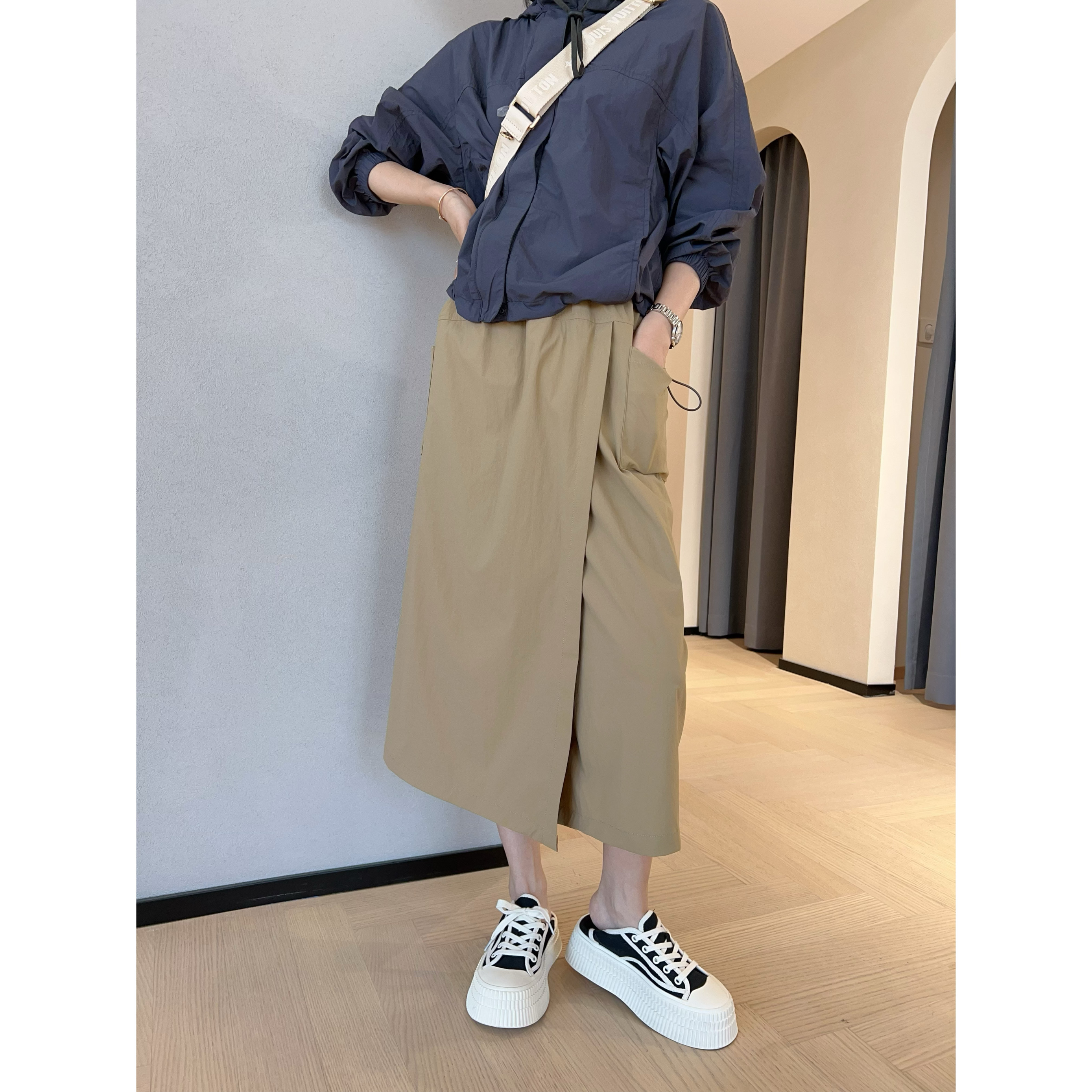 WTHEONE バードファミリーマウンテンシリーズ 3プルーフワークウェアスカートパンツ クール通気性アウトドアミディアム丈Aラインアンブレラスカート レディース 夏新作