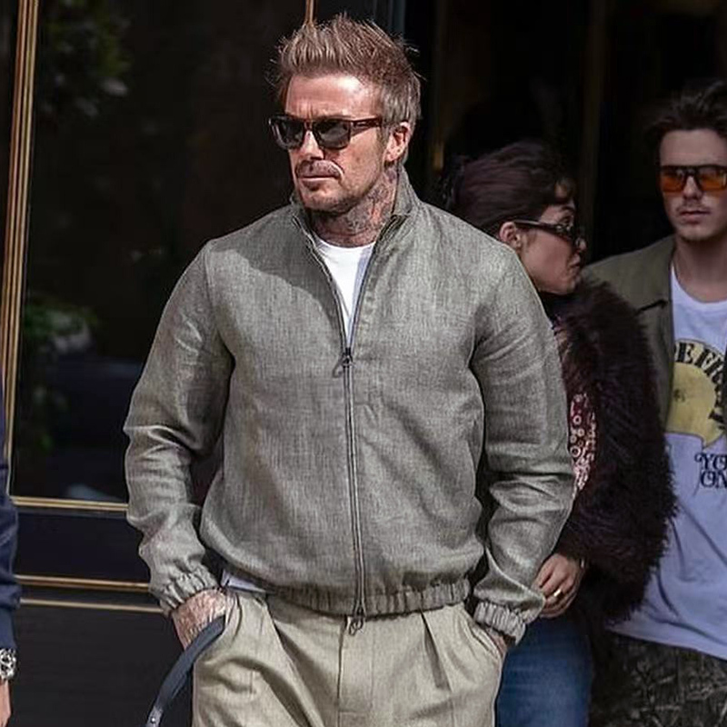2025 New Model Beckham Replica Lp Pure Linen Spring and Autumn Thin Casual Jacket British Style Men's Short Coat