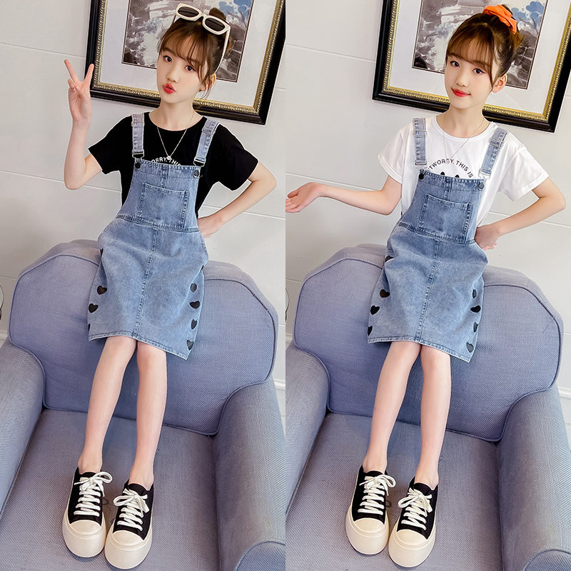 Girl Summer Love Cowboy New Product Summer Strap Skirts Red Sleeping Snapy Sleeper Skirts