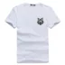 Áo thun nam tay ngắn cotton Áo sơ mi cotton đáy cờ nửa tay áo cổ áo mùa hè Quần áo kích thước lớn Xu hướng nửa tay áo