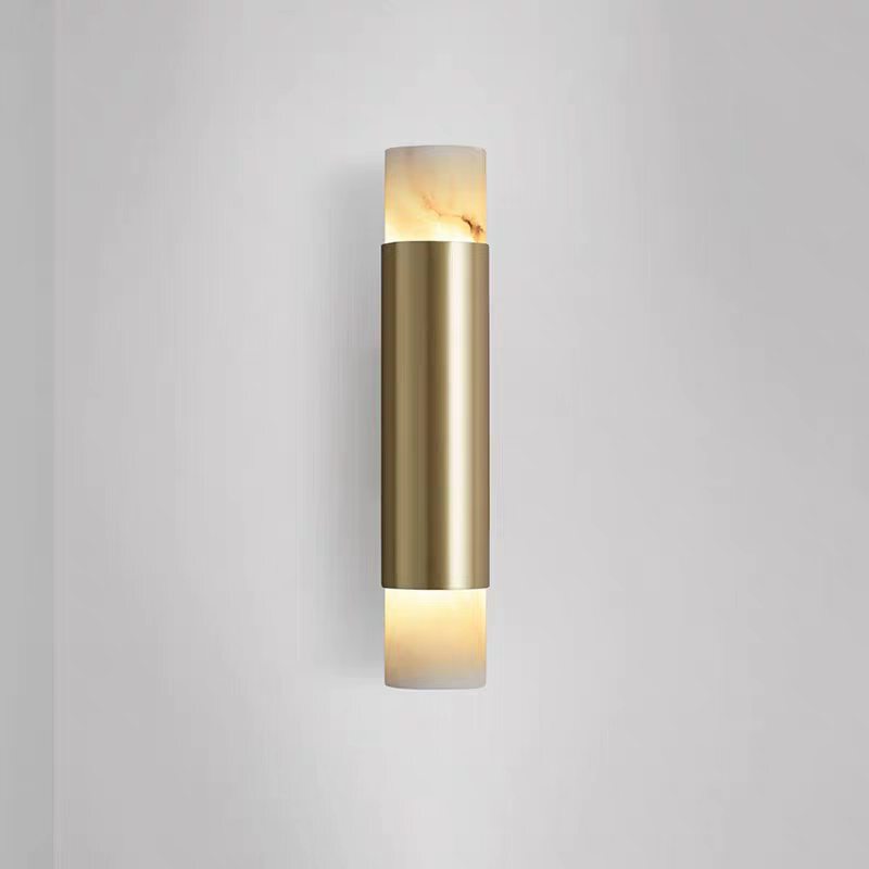 Designer Roma Tall Italian Modern All-Copper Marble Wall Lamp, Light Luxury Living Room Background Wall Bedroom Bedside Lamp