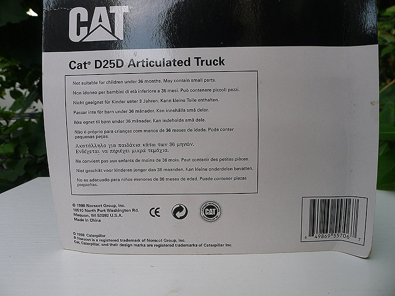 Модель машины cat d25d articulated truck卡特合金矿山车模型 norscot 1:64