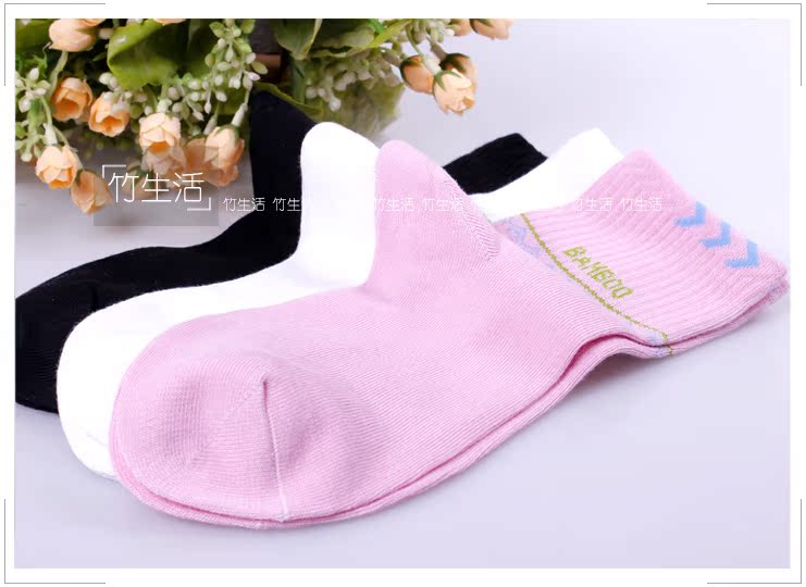 Vớ tre bằng sợi tre Tất nữ ống vớ nữ mùa thu và mùa đông dày khử mùi và thoáng khí tốt hơn cotton tất trắng cao cổ
