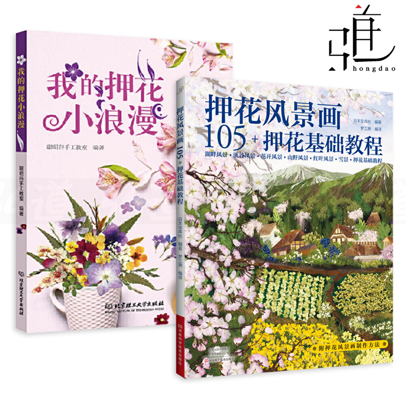 2册我的押花小浪漫 押花风景画105押花基础教程图解压花用品制作压花艺术材料制作保存方法压花画饰品diy手工书籍自学插花