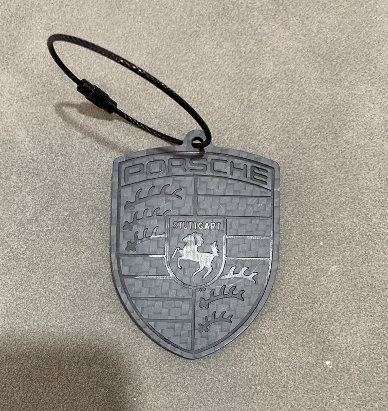 Porsche Modified Blackened Carbon Fiber Keychain Porsche Modified Blackened Carbon Fiber Keychain