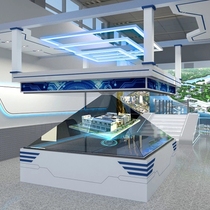 Holographic display case 3d transparent screen projection exhibition cabinet 360-degree three-dimensional mirage imaging interactive holographic display cabinet