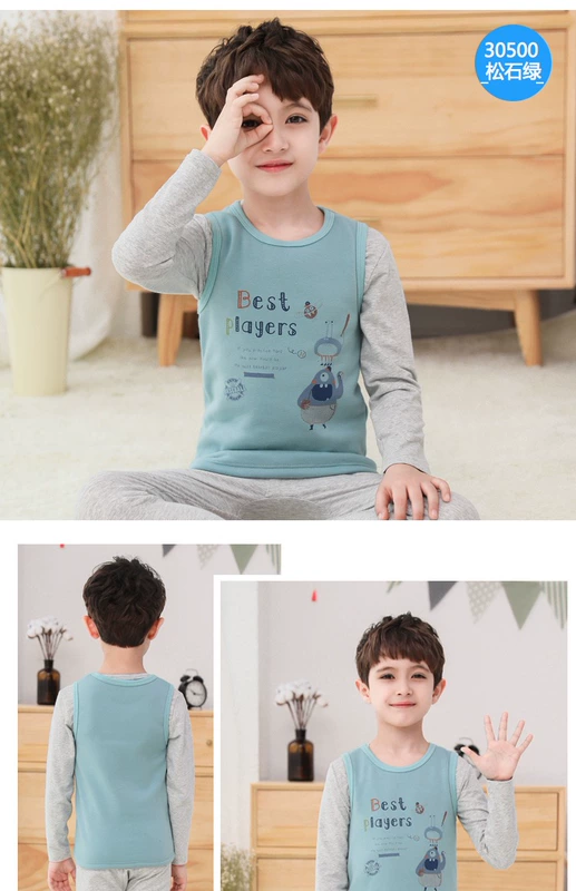 Inbolon trẻ em mùa đông vest bé trai cotton cộng với nhung bé gái dày