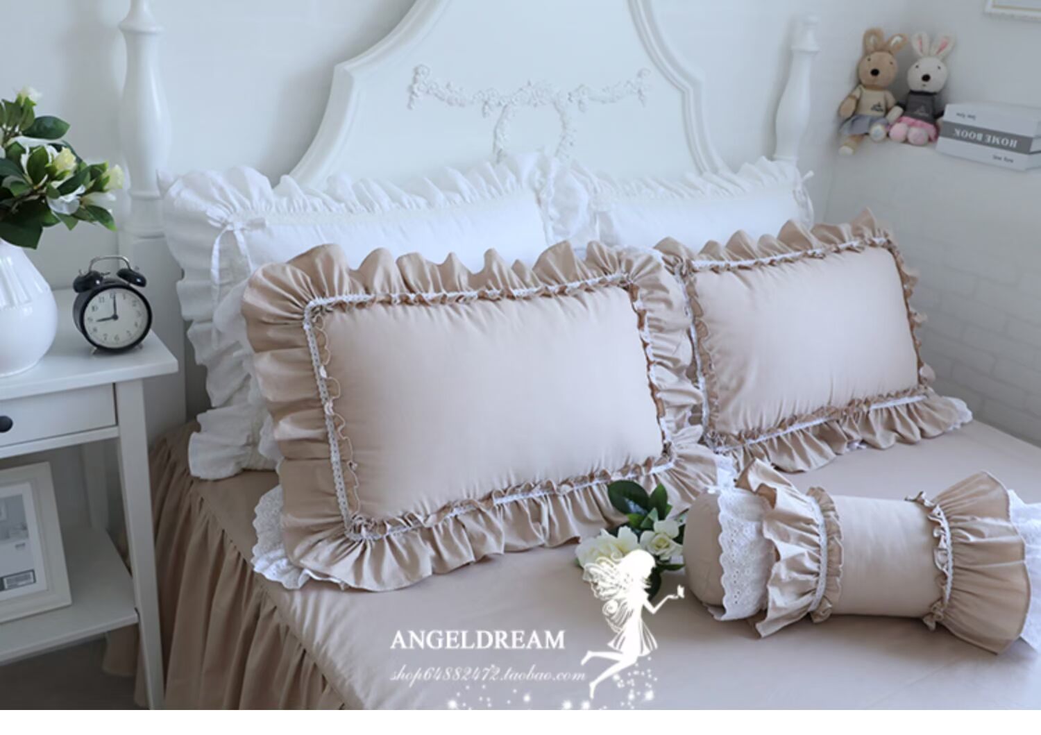 Hàn Quốc nhập khẩu! Xù Sasa tay beading gối lớp bông ren hoa - Gối trường hợp gối nằm cao su non