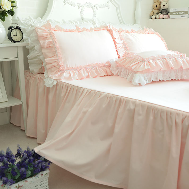 Imported European and American Korean jade pink all-cotton pure cotton beddress cotton skirt bed