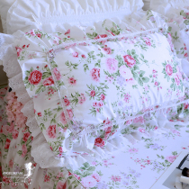 Imported European and American Korean Princess pastoral fresh bedding ruffles cotton pillowcase pair