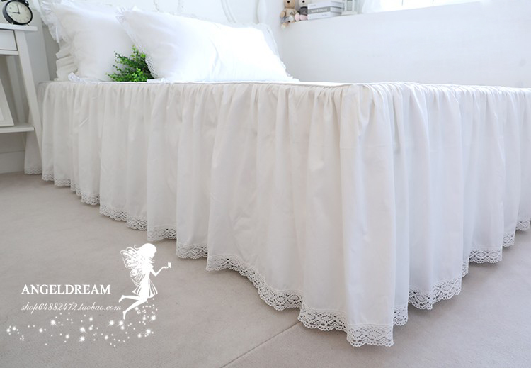 ** mới thoải mái mô hình bông satin trắng kim cương trải giường váy ren - Váy Petti váy giường đẹp	