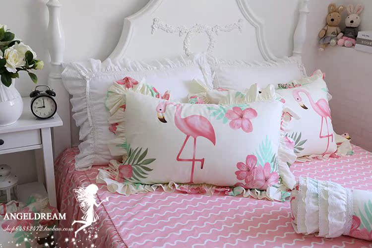 Hoa Kỳ và Châu Âu! * Cháy Bird cột mục vụ váy ngủ flounced thiết kế nghề giường ngủ ở một gia đình bốn - Bộ đồ giường bốn mảnh bộ ga trải giường everon