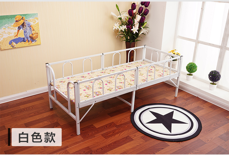 Giường cũi trẻ em với hàng rào sắt rèn cậu bé sinh đôi giường công chúa bé di giường tăng cường gấp giường đặc biệt cung cấp miễn phí vận chuyển - Giường giường ngủ cho bé