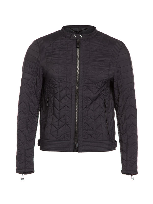 Belstaff Men's Stand-Up Collar Spring Slim-Fit Quilted Zipper Business Casual Padded Warm Long-Sleeve Jacket