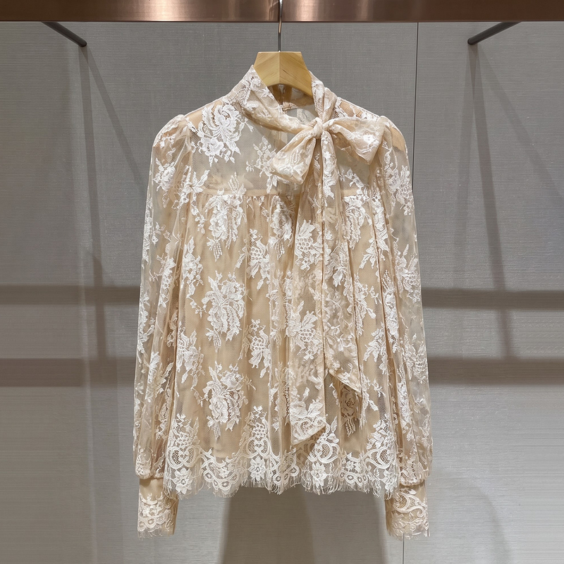 Shenzhen Nanyou High-End Women's Clothing 2026 Autumn New Lace Embroidered Bow Ribbon Suspender Lined Two-Piece Shirt Set
