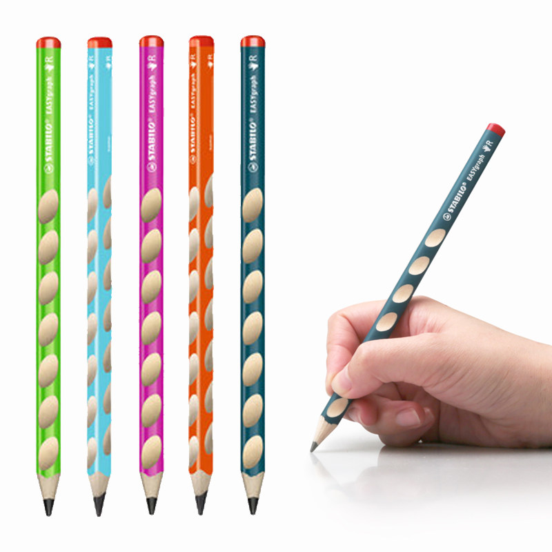 German STABILO Si Pen Le 322 Children Correction Grip HB Primary School Students Practice Words Thick Triangle Pole Hole Hole Pencil