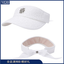 Korean ST ANDREWS golf hat 24 spring and summer womens logo lace bow sun protection topless hat