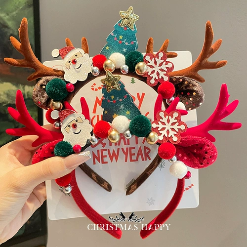 Рождественский аксессуар для волос, красный детский ободок, милые шпильки для волос для взрослых, новая коллекция