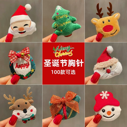 Рождественская плюшевая милая брошь, мультяшный значок, кукла, подарок на день рождения