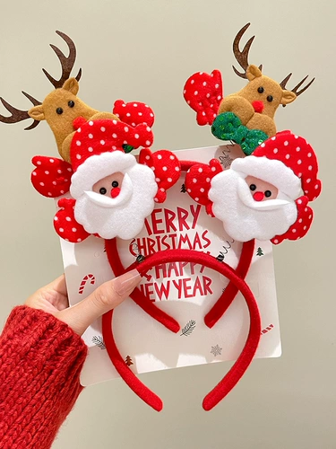 Рождественский милый ободок, детские шпильки для волос, человеческая голова для пожилых людей для взрослых, аксессуар, подарок на день рождения