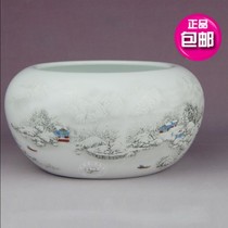 Jingdezhen ceramic fish tank pen wash ceramic water shallow water lily bowl lotus bowl lotus bowl goldfish Lotus pot tank