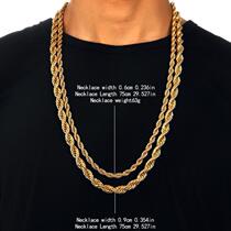 Trendy alloy-plated boys' personality hip-hop and luxury small crowd stars with long sweater chain golden sparkling chain