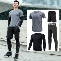 Professional running suit mens thin quick-drying breathable physical fitness outdoor fitness clothing morning running sportswear tight exercise clothing