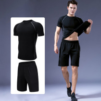 Sportswear men quick-drying breathable long short sleeve pants indoor and outdoor running vest yoga fitness set training summer