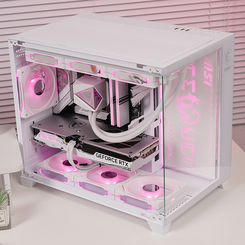 Msi White Sea View Room Full Package Computer Desktop Rtx5060Ti/5070 Graphics Card Desktop I5 14600Kf/12600Kf Fearless Contract Delta Complete Machine DIY Assembly Computer