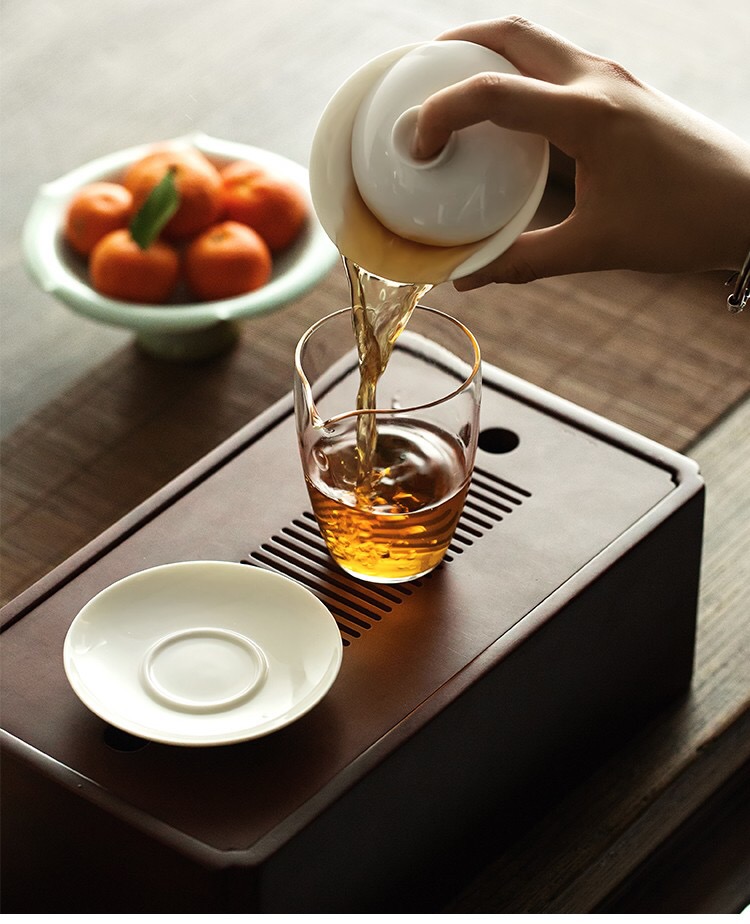 Dehua white porcelain tea travel tea set home portable package kung fu tea cups contracted to crack a cup of tea tray