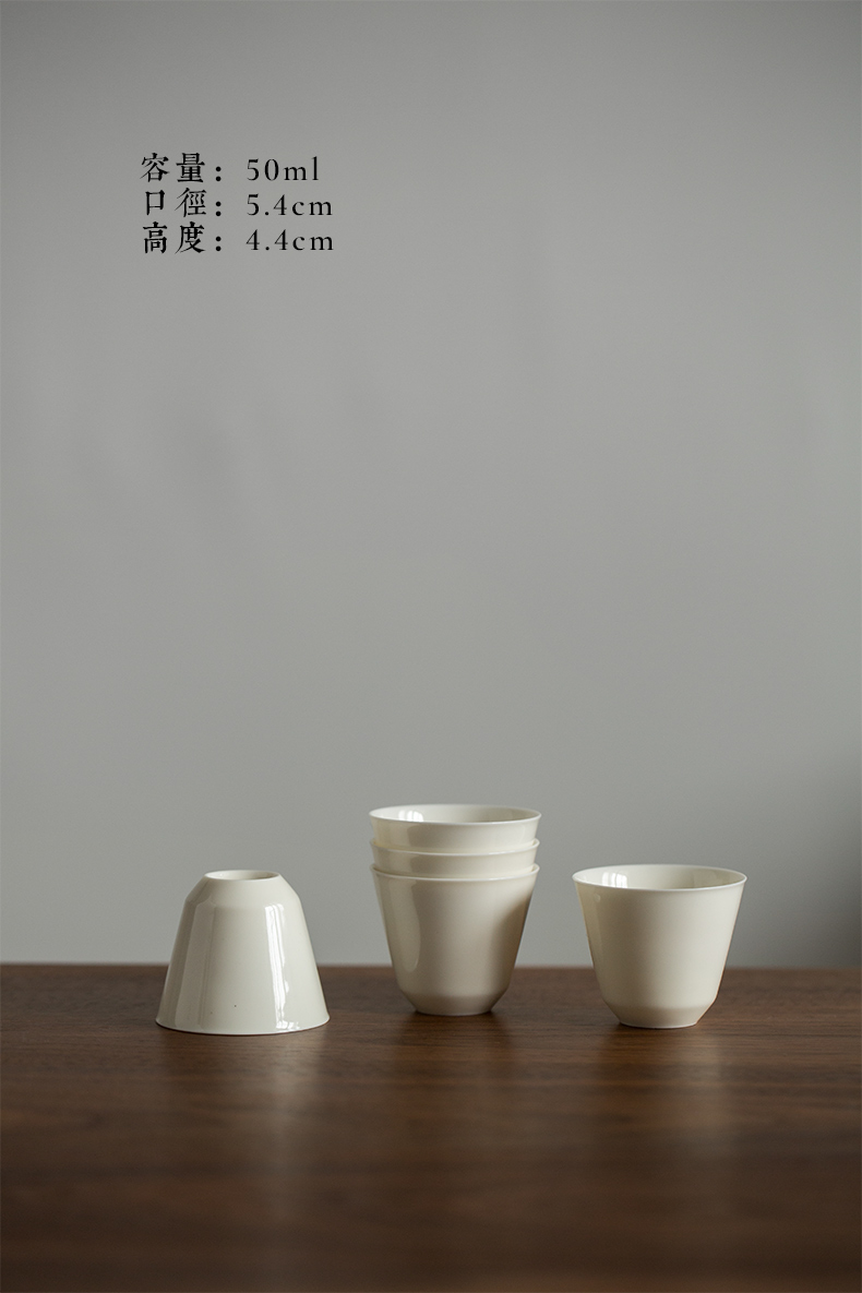 Cream - colored glaze tureen jingdezhen pure manual monochromatic tea cups large - sized ceramic kung fu tea set thin body suit