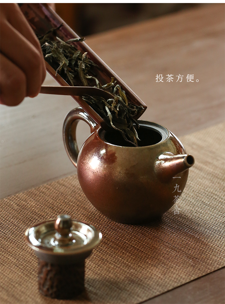 Taiwan Wu Jinwei to burn pot of lateral checking ceramic teapot single pot teapot household kung fu tea set collection