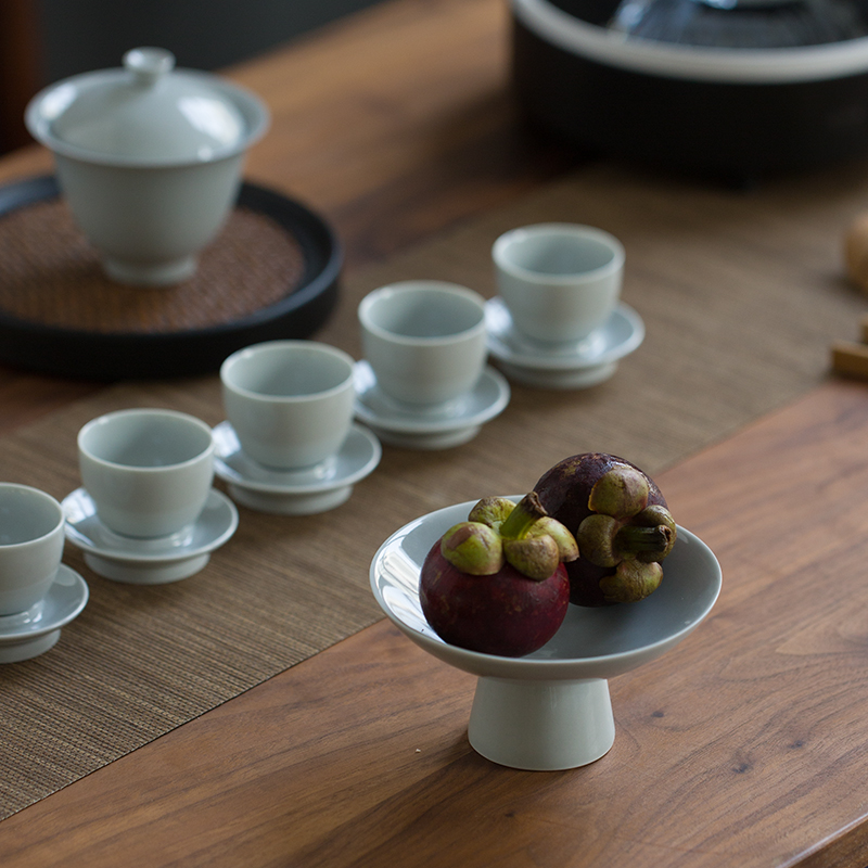 Jingdezhen plant ash glaze ceramic tea of disk small kung fu tea set all the parts tea taking ground zero