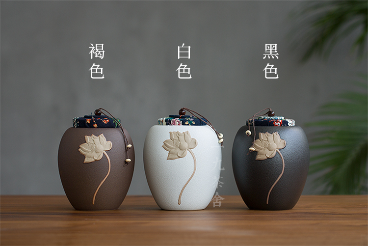 Jingdezhen ceramic tea caddy fixings household deposit sealing small POTS kung fu tea pot size small storage tanks